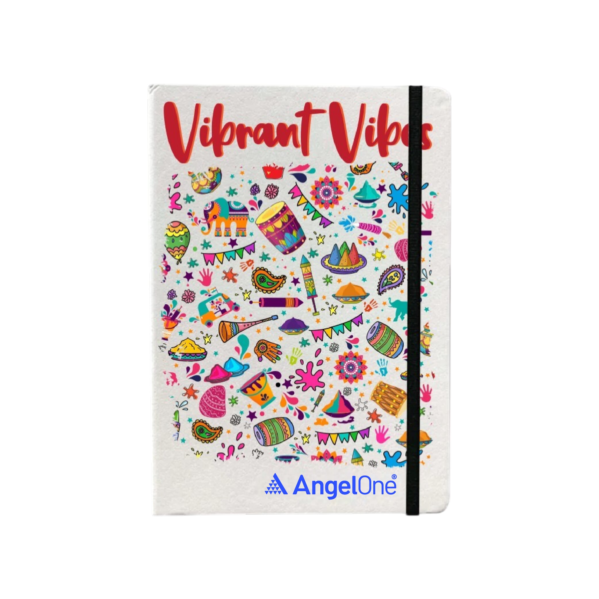 Vibrant Vibes Fluct Journal- White- A5- 160 Pages